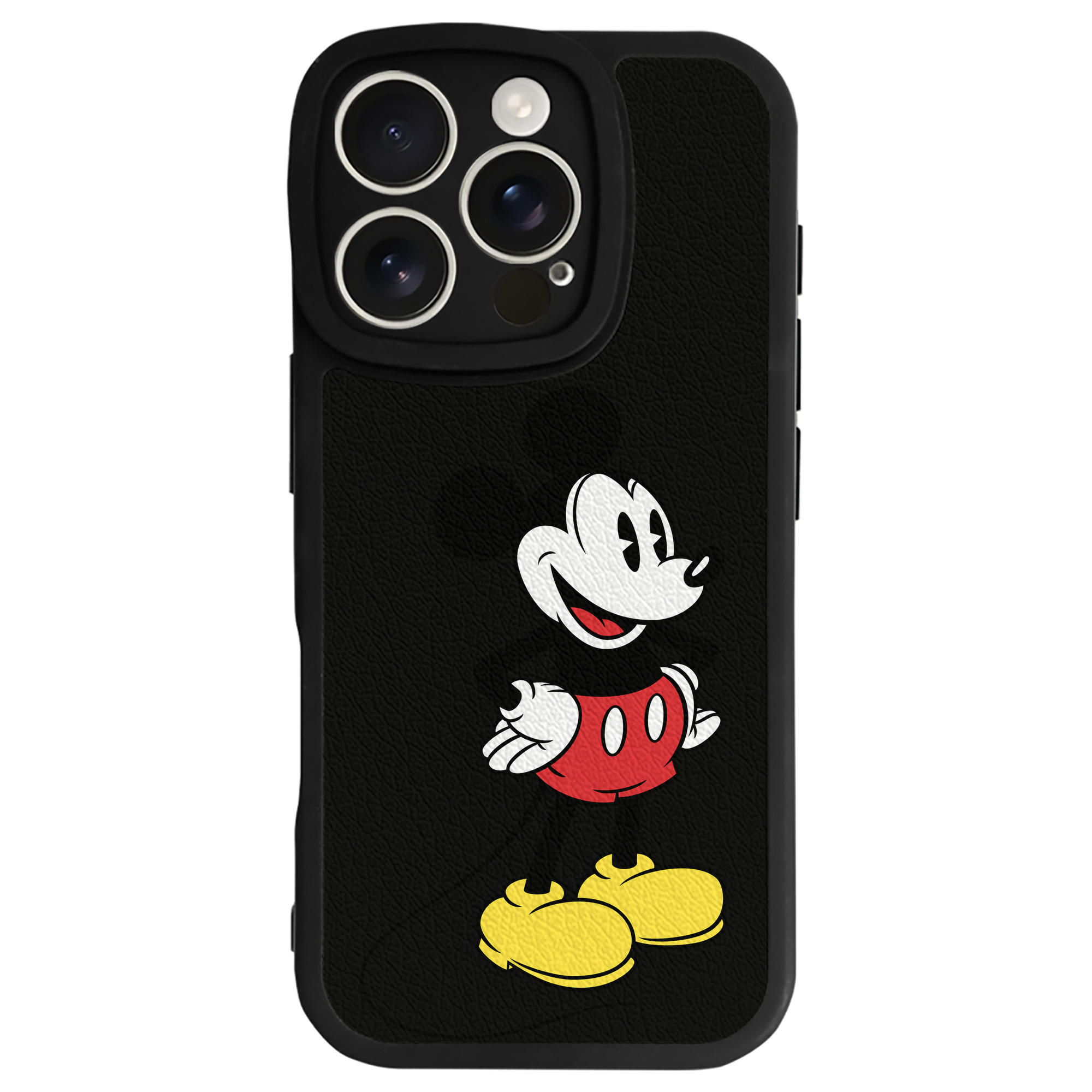 （画像用） ミッキーマウス Mickey Mouse 【iPhone 16シリーズ対応】シリコンスマホケース（レザー調） 材質：シリコン